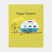 Happy Campers Trailer Fleece Deken (Voorkant)