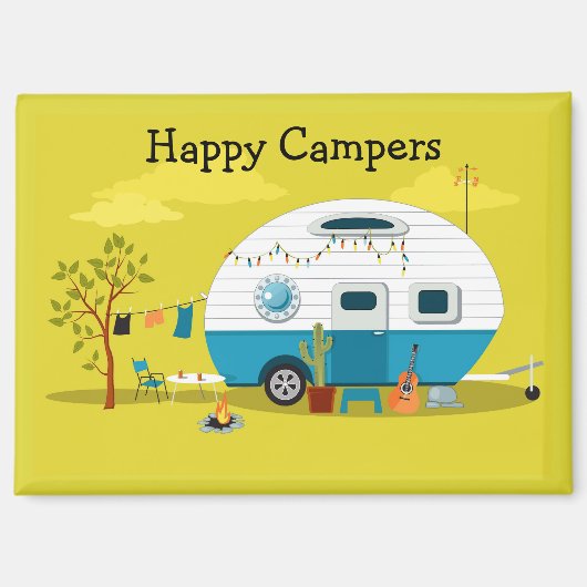 Happy Campers Trailer Magneet (Voorkant)