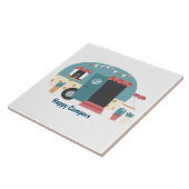 Happy Campers Trailer Tegeltje (Zijkant)