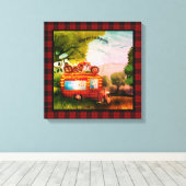 Happy Campers Trailer Trash Buffalo Pset Canvas Afdruk (Insitu (Houten vloer))
