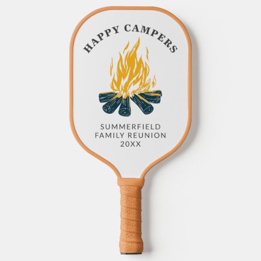 Happy Campers Vacation Family Camping Trip Custom Pickleball Paddle (Voorkant)