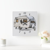 Happy campers vierkante klok (Huis)