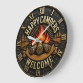 Happy Campers Vintage Camper Gift Grote Klok (Hoek)