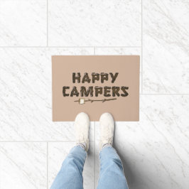 Happy Campers woord kunstdeurmat Deurmat