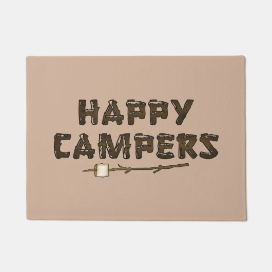 Happy Campers woord kunstdeurmat Deurmat (Voorkant)