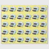Happy campervan cartoon illustratie cadeaupapier (Vlak)