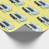 Happy campervan cartoon illustratie cadeaupapier (Hoek)