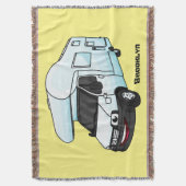 Happy campervan cartoon illustratie deken (Voorkant Verticaal)