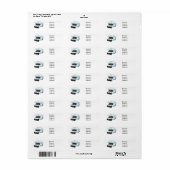 Happy campervan cartoon illustratie etiket (Full Sheet)