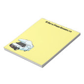 Happy campervan cartoon illustratie notitieblok (Linkerzijde)