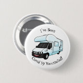 Happy campervan cartoon illustratie ronde button 5,7 cm (Voorkant /achterkant)