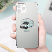 Happy campervan cartoon illustratie sticker (Telefoon)