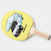 Happy campervan cartoon illustratie tafeltennisbatje (Zijkant)