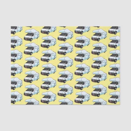 Happy campervan cartoon illustratie tissuepapier (Voorkant)