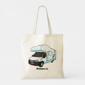 Happy campervan cartoon illustratie tote bag (Achterkant)