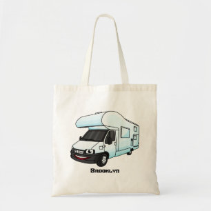 Happy campervan cartoon illustratie tote bag