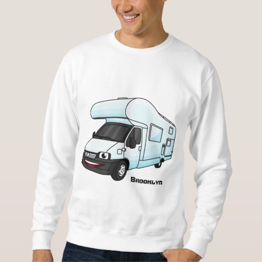 Happy campervan cartoon illustratie trui (Voorkant)