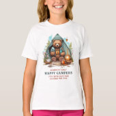Happy Camping Beer Gepersonaliseerde Familie Vakan T-shirt (Voorkant)