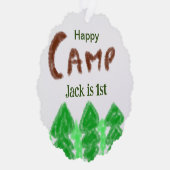 Happy camping camper één verjaardag kinder boomhou ornament kaart (Rechts)