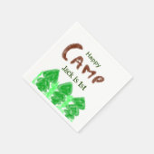 Happy camping camper één verjaardag kinder boomhou servet (Hoek)