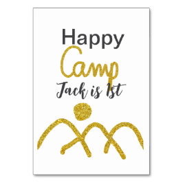 Happy camping camper een verjaardag kinder gouden  kaart