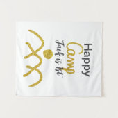 Happy camping camper een verjaardag kinder gouden  wandkleed (Voorkant (horizontaal))