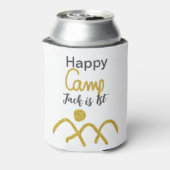 Happy camping camper one birthday kids golden sun blikjeskoeler (Blikje Achterkant)