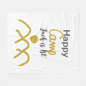 Happy camping camper one birthday kids golden sun fleece deken (Voorkant (Horizontaal))