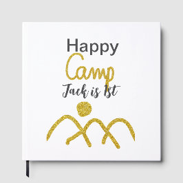 Happy camping camper one birthday kids golden sun gastenboek
