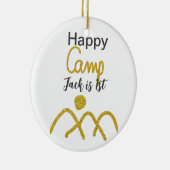 Happy camping camper one birthday kids golden sun keramisch ornament (Rechts)