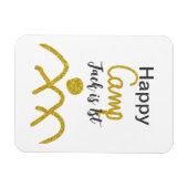 Happy camping camper one birthday kids golden sun magneet (Horizontaal)