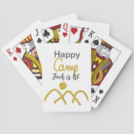 Happy camping camper one birthday kids golden sun pokerkaarten