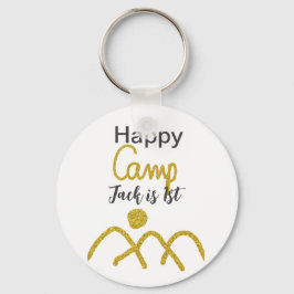 Happy camping camper one birthday kids golden sun sleutelhanger