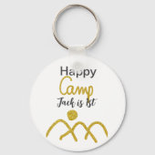 Happy camping camper one birthday kids golden sun sleutelhanger (Achterkant)