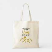 Happy camping camper one birthday kids golden sun tote bag (Achterkant)