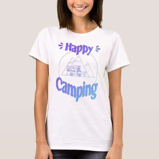 Happy Camping - fröhliches cooles GrafikdesT-Shirt T-shirt (Voorkant)