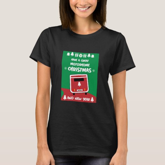 Happy Camping Motorhom Xmas T-Shirt (Voorkant)