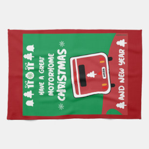 Happy Camping Motorhom Xmas Theedoek