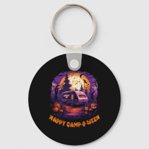 Happy CampOWeen Camping Halloween Kostuum Pompoen Sleutelhanger