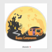 Happy Campoween haunted house trailer rv camper Sticker (Vel)