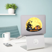Happy Campoween haunted house trailer rv camper Sticker (Laptop op bureau)