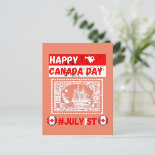 Happy Canada dag 1 juli Briefkaart (Staand voorkant)