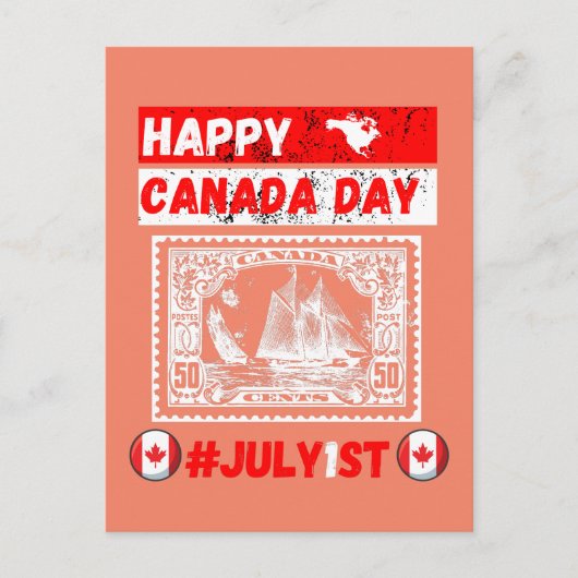 Happy Canada dag 1 juli Briefkaart (Voorkant)