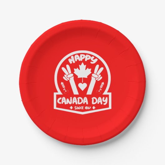 Happy Canada Day 1 juli Papieren Bordje (Voorkant)