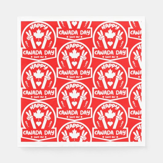 Happy Canada Day 1 juli Servet (Voorkant)