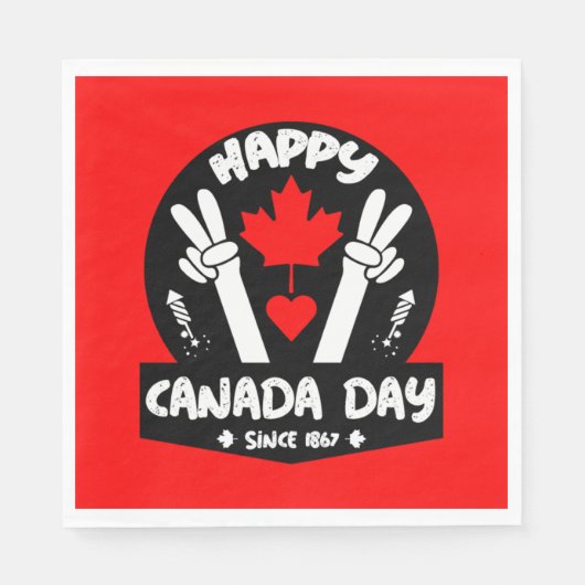 Happy Canada Day 1 juli Servet (Voorkant)