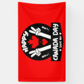 Happy Canada Day 1 juli Spandoek (Verticaal)