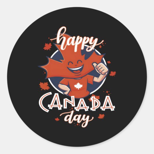 Happy Canada Day 2023 Canadese esdoorn Patriottisc Ronde Sticker (Voorkant)