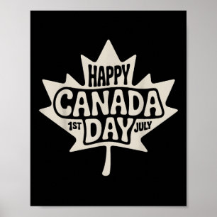 Happy Canada Day 2025  Canadese vlag esdoorn Poster