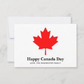 Happy Canada Day aangepaste tekst met rood esdoorn (Voorkant)